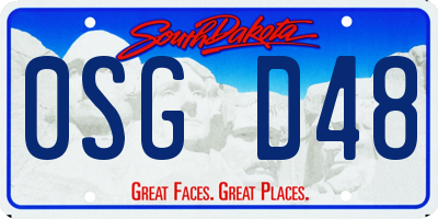 SD license plate 0SGD48