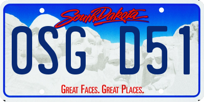 SD license plate 0SGD51
