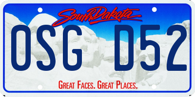 SD license plate 0SGD52