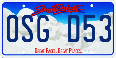 SD license plate 0SGD53