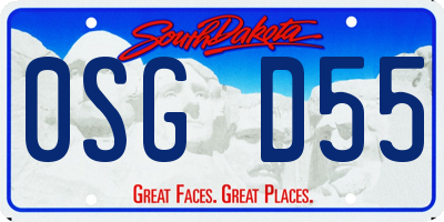 SD license plate 0SGD55