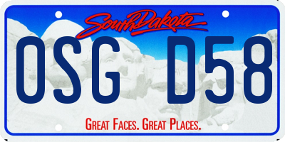 SD license plate 0SGD58