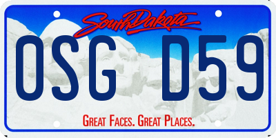SD license plate 0SGD59