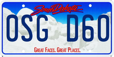 SD license plate 0SGD60