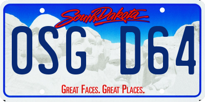 SD license plate 0SGD64