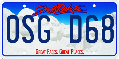 SD license plate 0SGD68