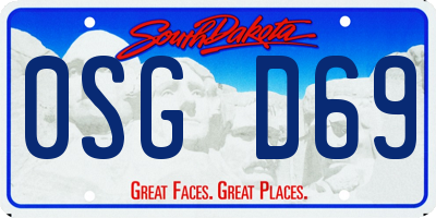 SD license plate 0SGD69