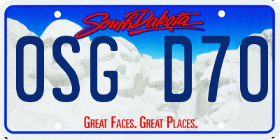 SD license plate 0SGD70