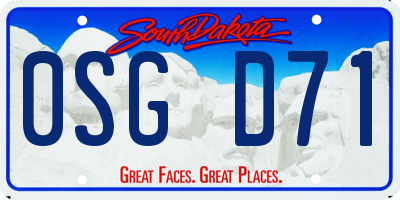 SD license plate 0SGD71