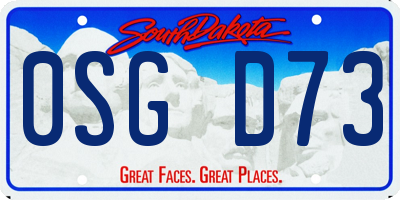 SD license plate 0SGD73