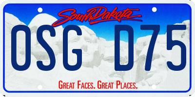 SD license plate 0SGD75