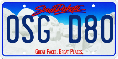 SD license plate 0SGD80