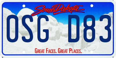 SD license plate 0SGD83