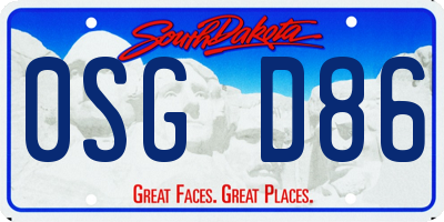 SD license plate 0SGD86