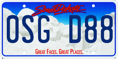 SD license plate 0SGD88