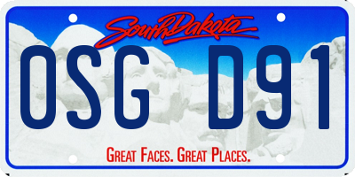 SD license plate 0SGD91