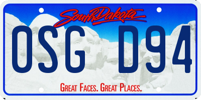 SD license plate 0SGD94