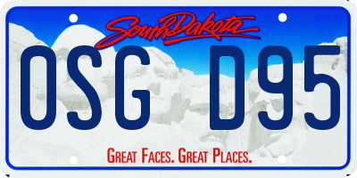 SD license plate 0SGD95