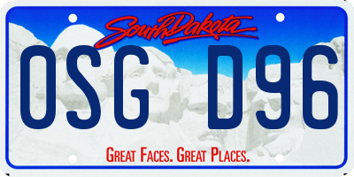 SD license plate 0SGD96