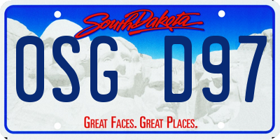 SD license plate 0SGD97