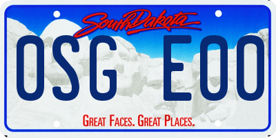 SD license plate 0SGE00