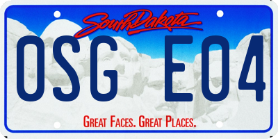 SD license plate 0SGE04