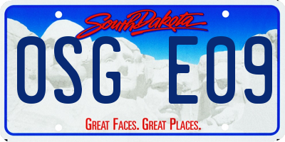 SD license plate 0SGE09