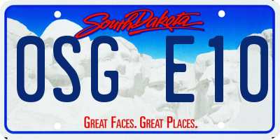 SD license plate 0SGE10