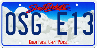 SD license plate 0SGE13