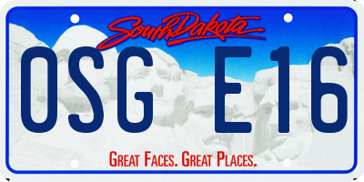 SD license plate 0SGE16