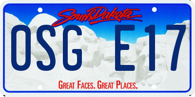 SD license plate 0SGE17