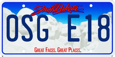 SD license plate 0SGE18
