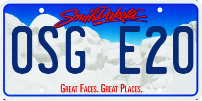 SD license plate 0SGE20
