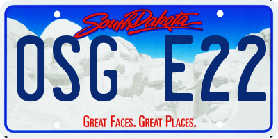 SD license plate 0SGE22