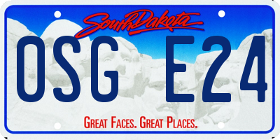 SD license plate 0SGE24