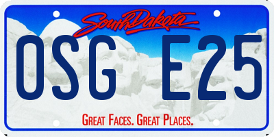 SD license plate 0SGE25