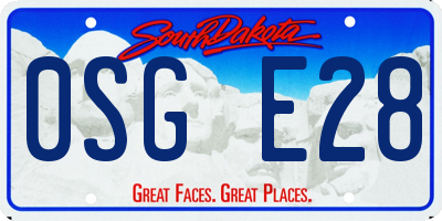 SD license plate 0SGE28