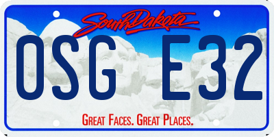 SD license plate 0SGE32