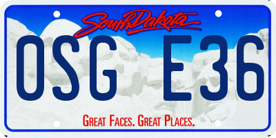 SD license plate 0SGE36