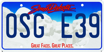 SD license plate 0SGE39