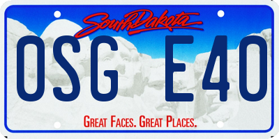 SD license plate 0SGE40
