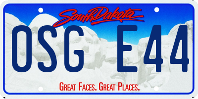 SD license plate 0SGE44