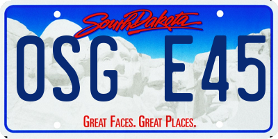 SD license plate 0SGE45