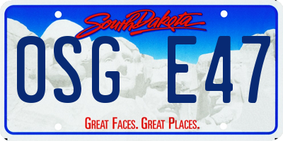 SD license plate 0SGE47