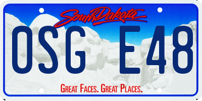 SD license plate 0SGE48