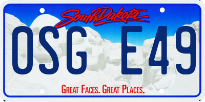SD license plate 0SGE49
