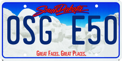 SD license plate 0SGE50