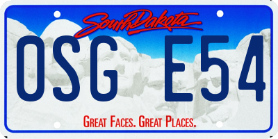 SD license plate 0SGE54