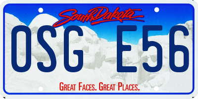 SD license plate 0SGE56