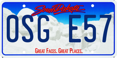 SD license plate 0SGE57